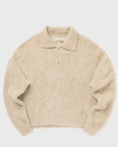 Reternity CLAIR FURRY KNIT POLO, beige
