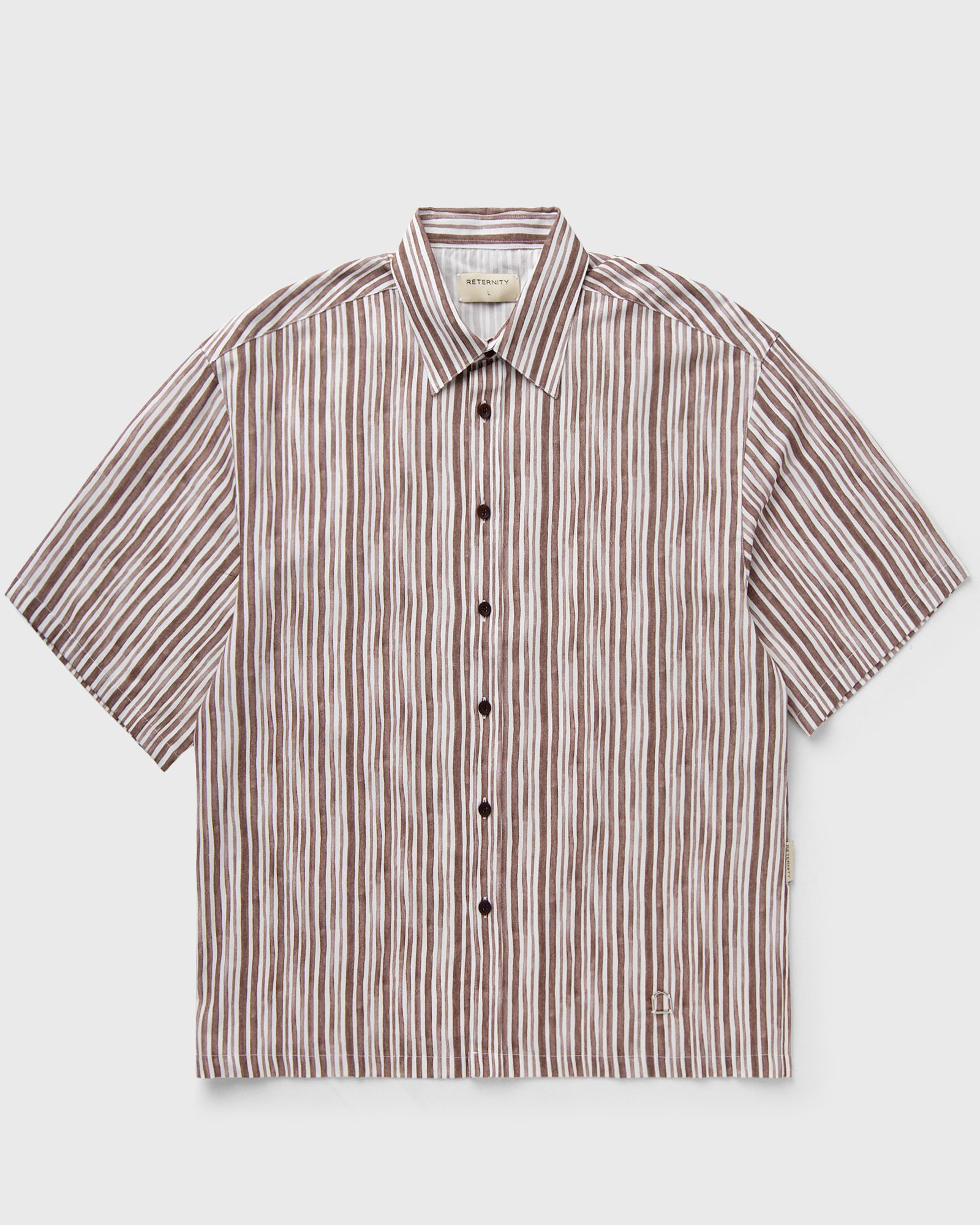 Reternity WATERCOLOR SHORT SLEEVE SHIRT, brown|white