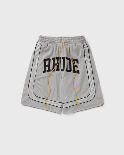 Rhude BAGGY MESH COLLEGIATE LOGO SHORTS, grey