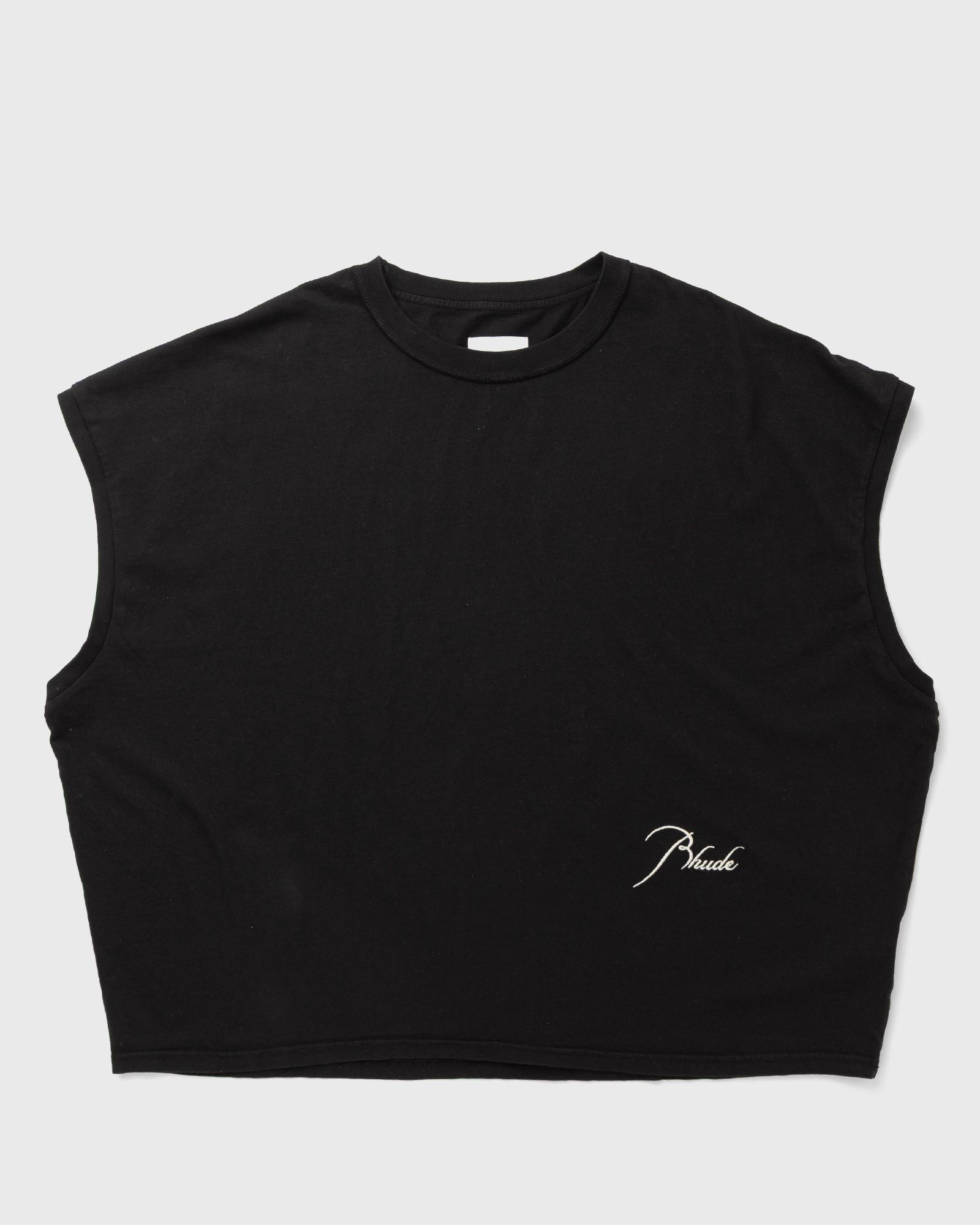 Rhude CLASSIQUE CUTOFF SLEEVE TOP, black