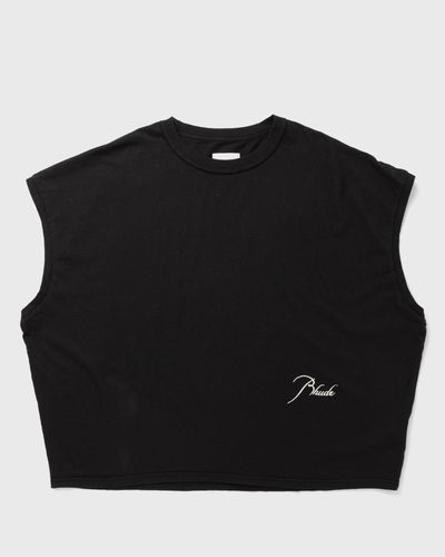 Rhude CLASSIQUE CUTOFF SLEEVE TOP, black