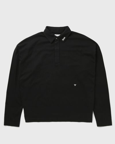 Rhude FONTAINE LS JERSEY POLO SHIRT, black