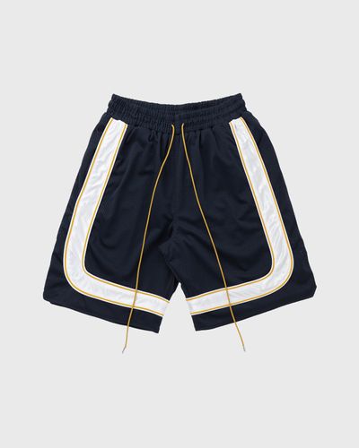 Rhude MESH PIPING BAGGY TRACK SHORT, blue