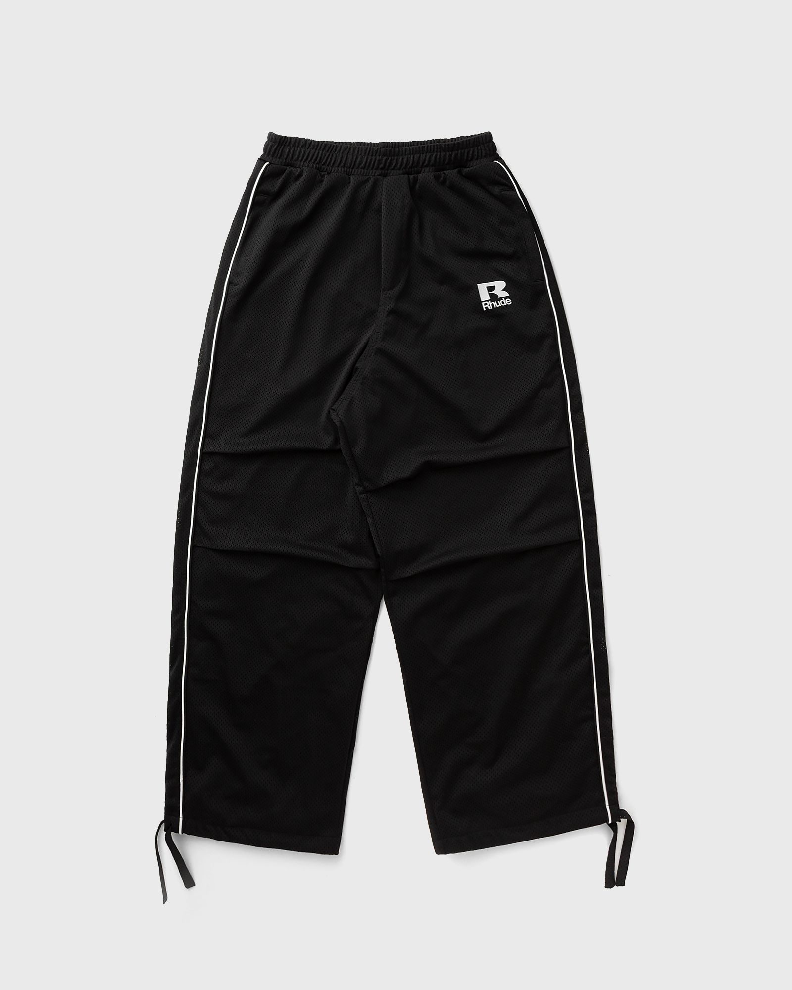 Rhude RHUDE MESH PIPING PARACHUTE TRACK PANT, black