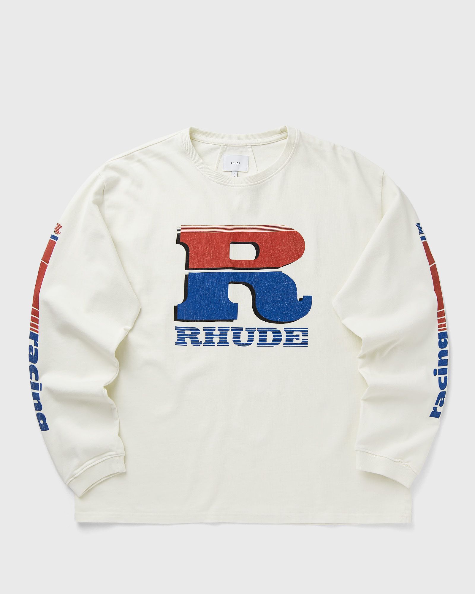 Rhude SPLIT PETROL LOGO LS TEE, white