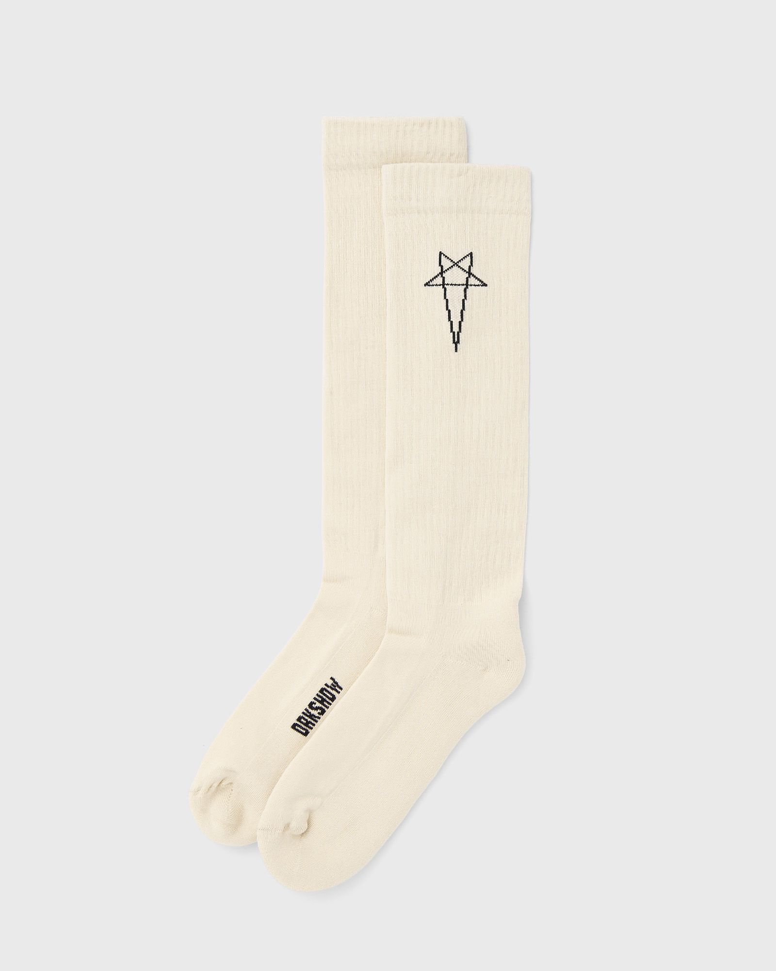Rick Owens KNIT SOCKS -PENTAGRAM KNEE HIGH SOCKS, beige