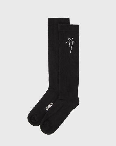 Rick Owens KNIT SOCKS -PENTAGRAM KNEE HIGH SOCKS, black