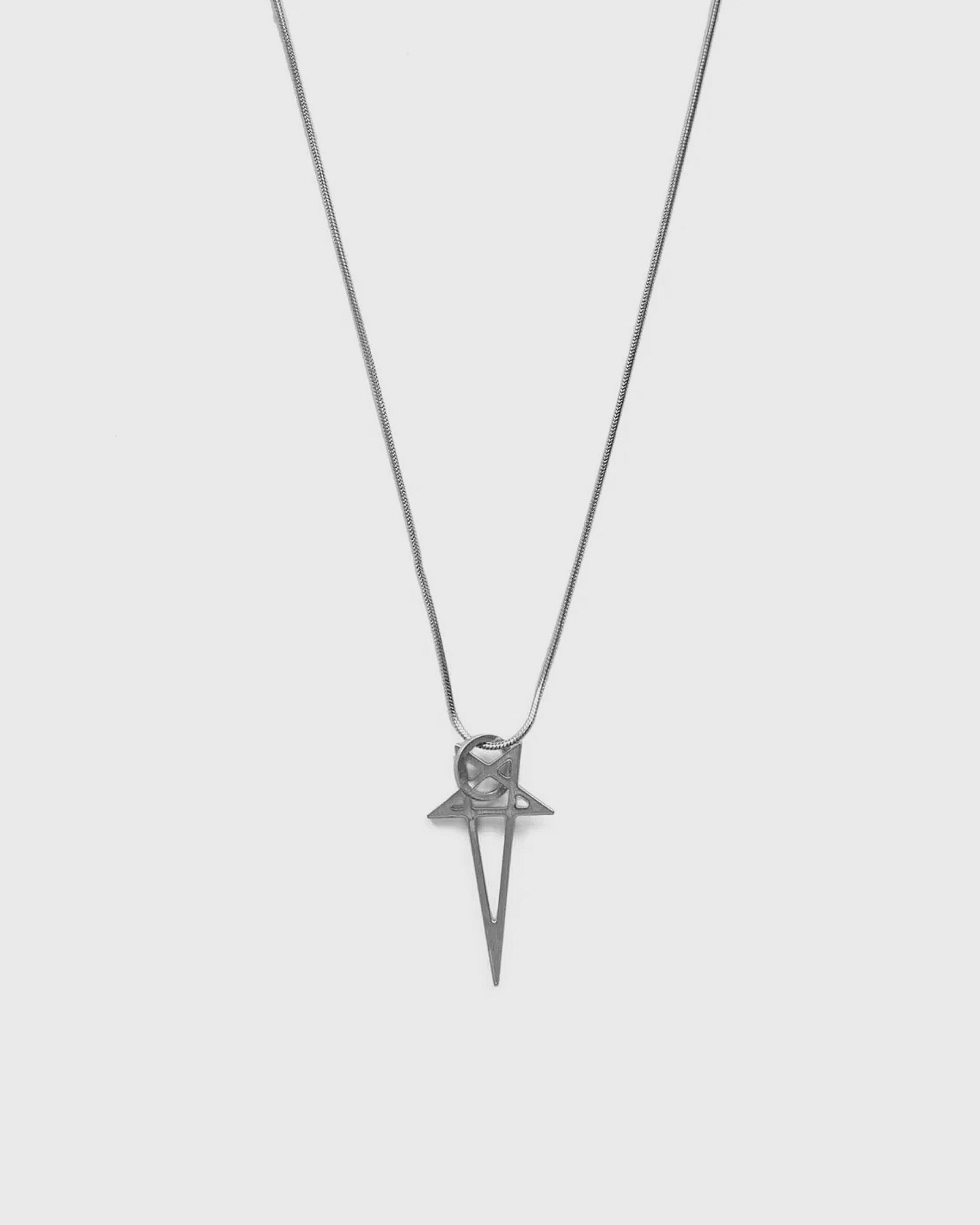 Rick Owens Pentagram Charm Necklace — Silver