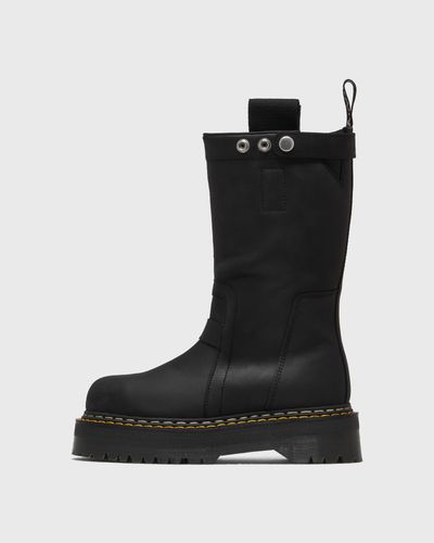 Rick Owens X Dr. Martens LEATHER BOOTS-QUAD SOLE PULL ON BOOT, black