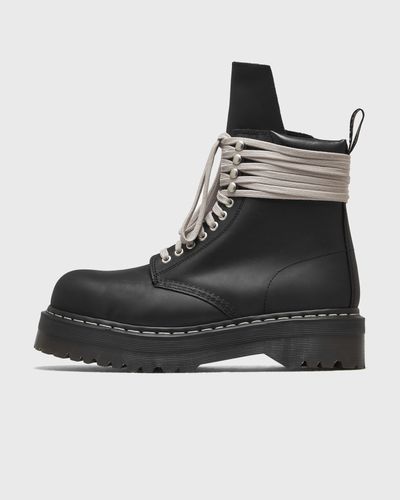 Rick Owens X Dr. Martens LEATHER BOOTS-QUAD SOLE STEEL TOE BOOT, black
