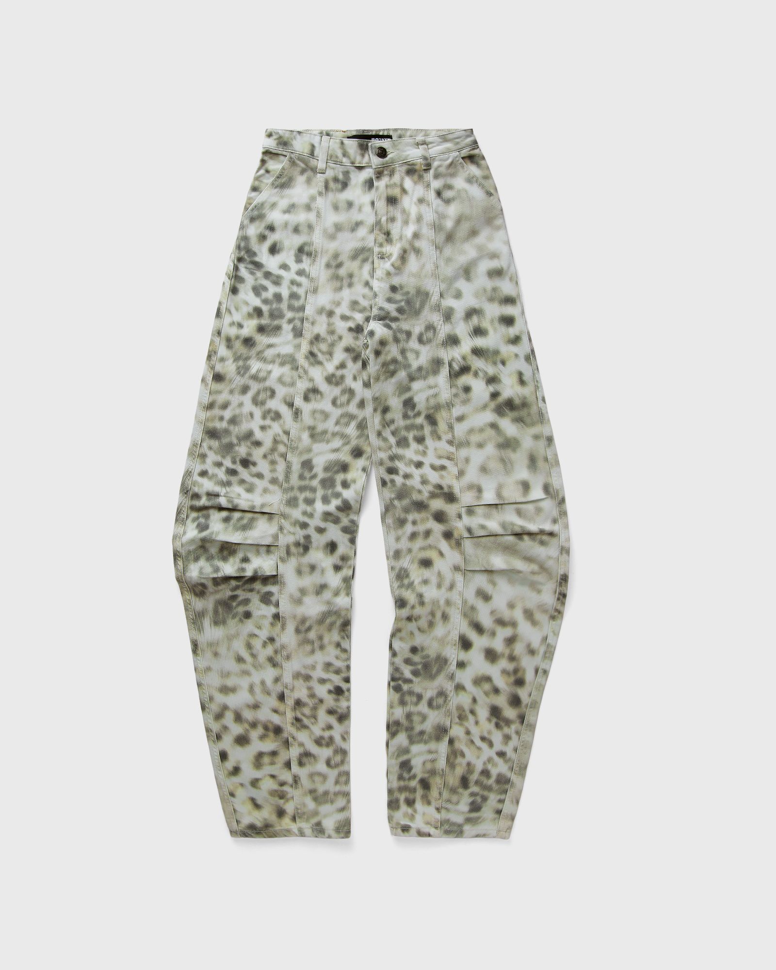 ROTATE Birger Christensen Printed Denim Cargo Pants, grey