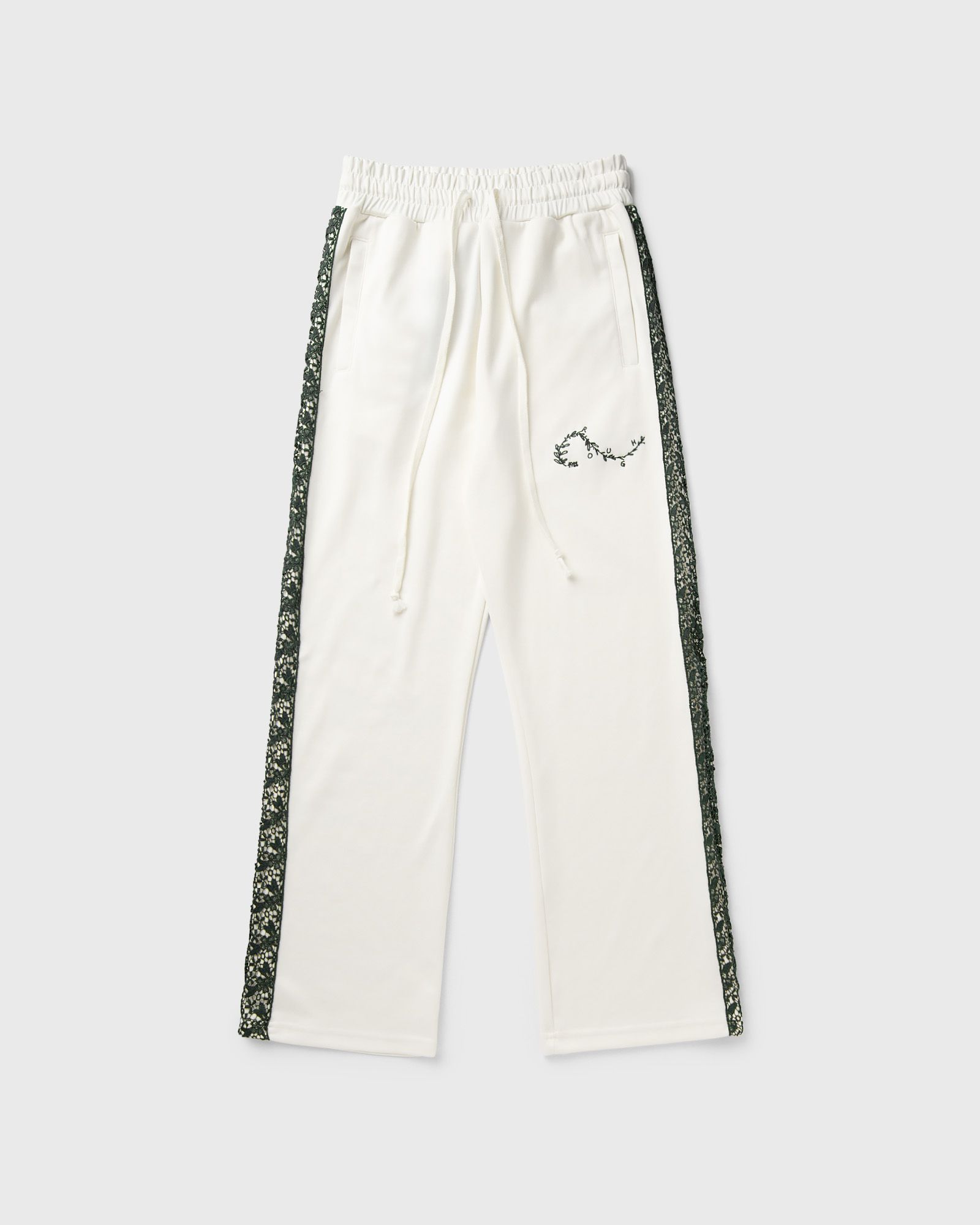 Rough. OLIVE TRACK PANTS, white