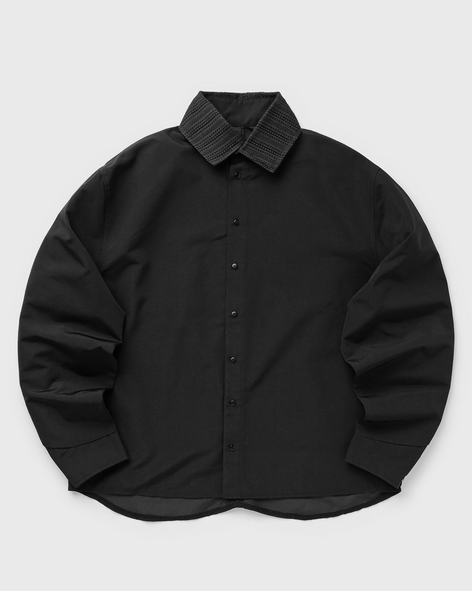 Rough. TWO TONE NYLON SHIRT, black