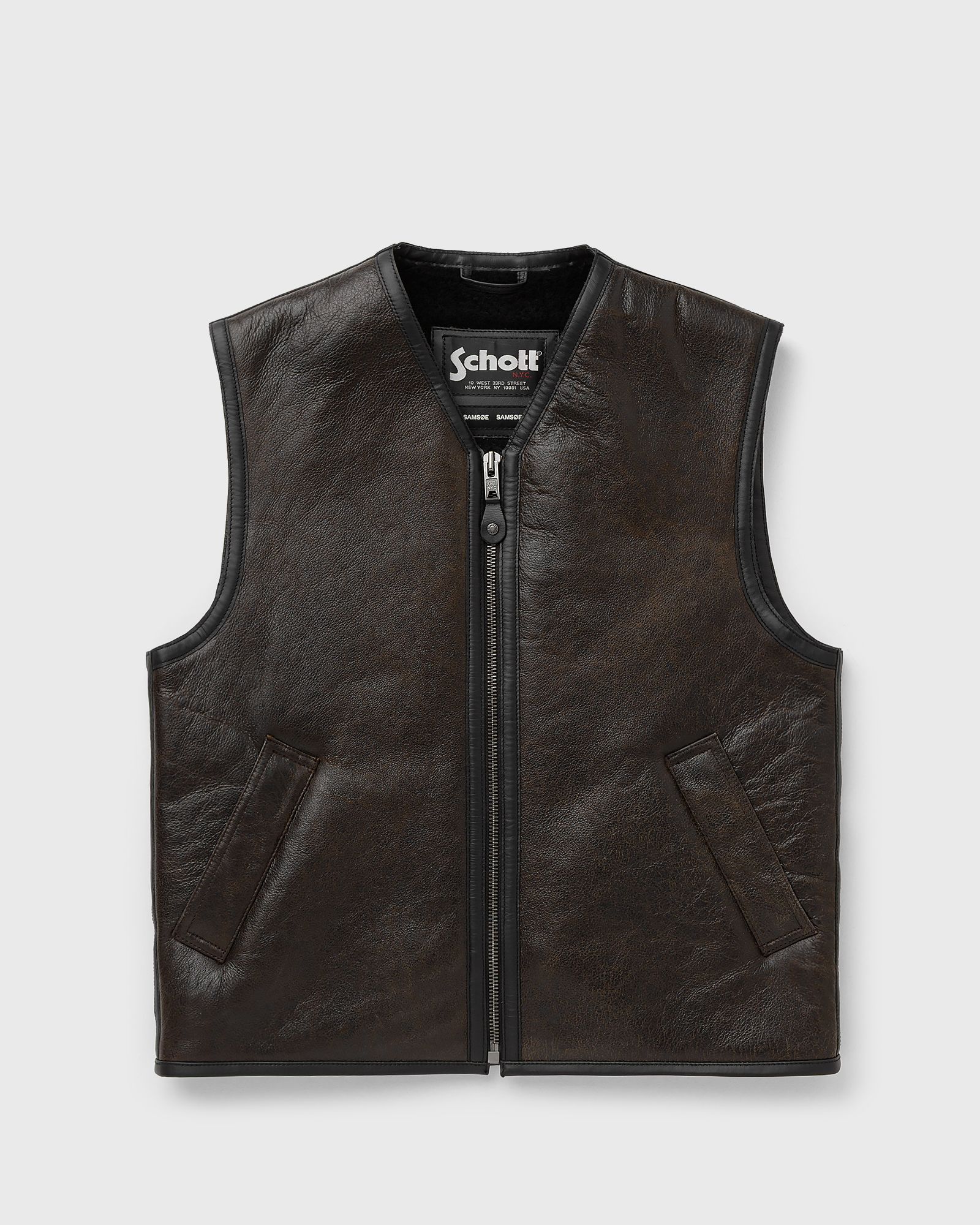 Samsøe & Samsøe X Schott SABOY VEST, brown