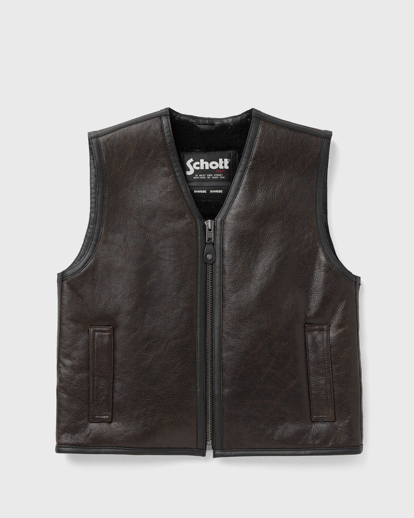 Samsøe & Samsøe X Schott SAFREYA VEST, brown