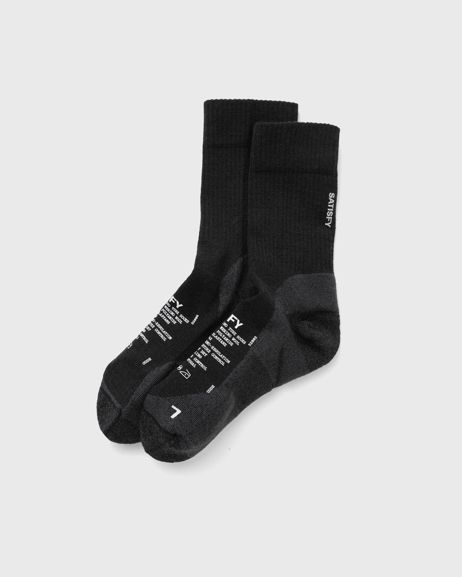 Satisfy Merino Nylon Tube Socks, black