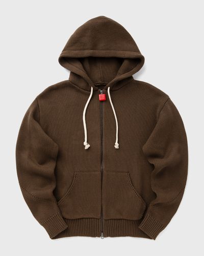 The New Originals CHUNKY KNIT ZIP UP HOODIE, brown