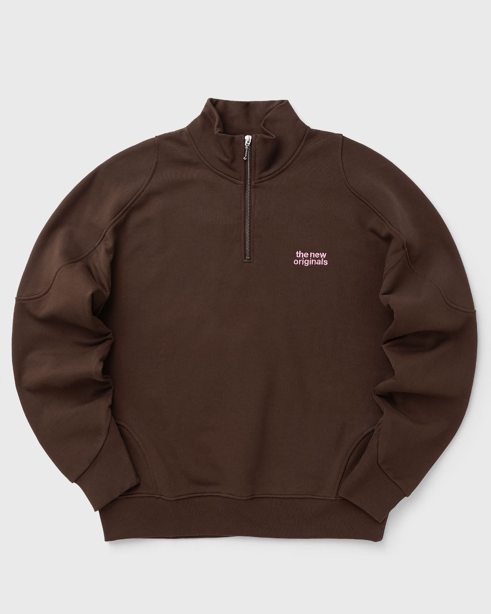 The New Originals EMBLEM HALF ZIP SWEATER, brown