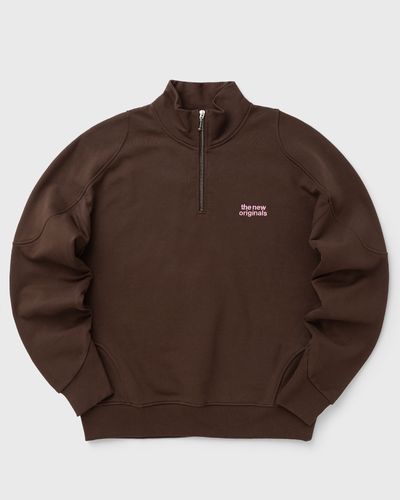 The New Originals EMBLEM HALF ZIP SWEATER, brown