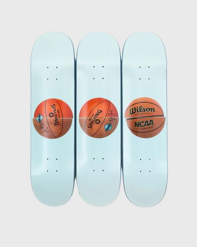 The Skateroom Three Ball 50/50 Tank (Two Spalding Dr. J Silver Series, Wilson Supershot) Skateboard, blue