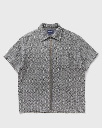 Thisisneverthat Damaged Denim Zip S/S Shirt, grey