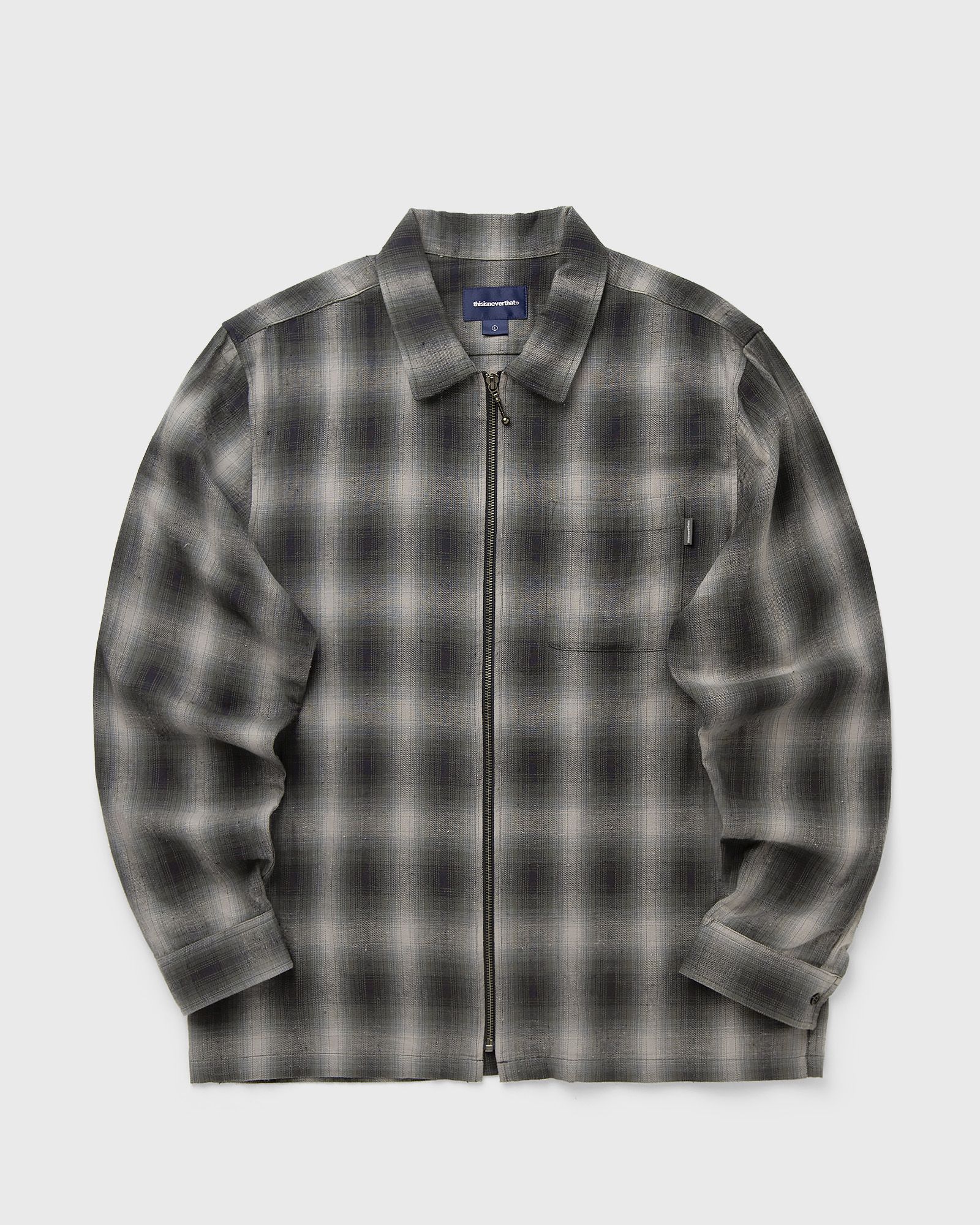 Thisisneverthat Nep Check Zip Shirt, black|grey