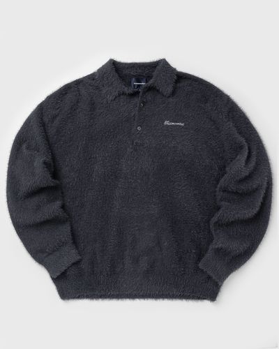 Thisisneverthat SCT-Logo Shaggy Knit Polo, grey