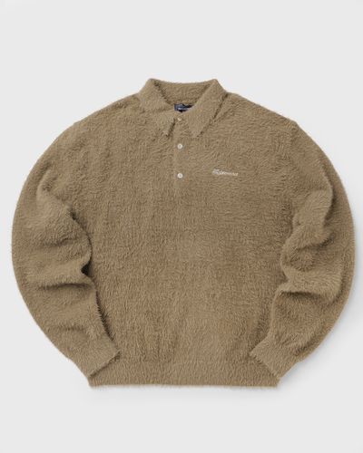 Thisisneverthat SCT-Logo Shaggy Knit Polo, brown