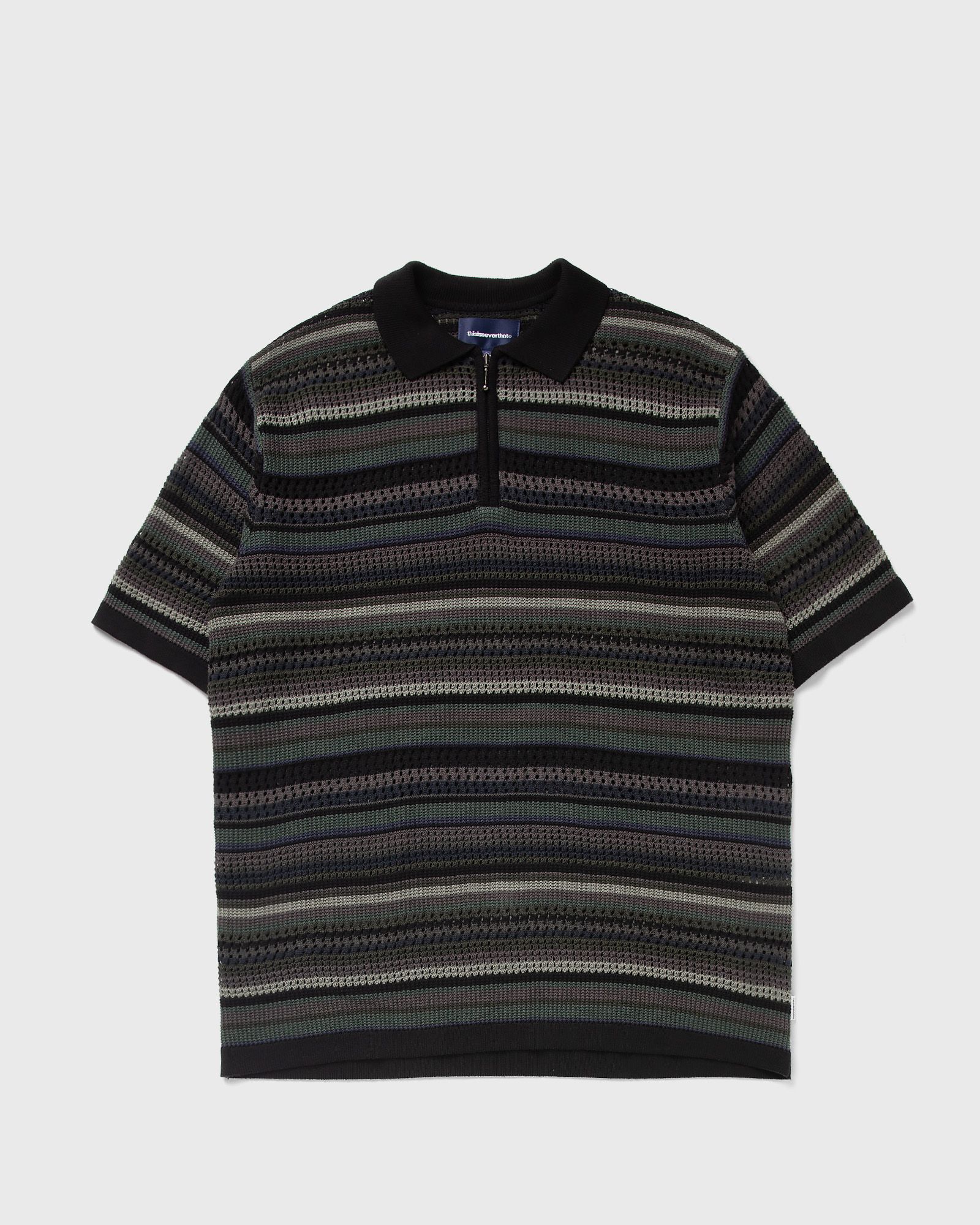 Thisisneverthat Striped S/S KnIt Polo, black
