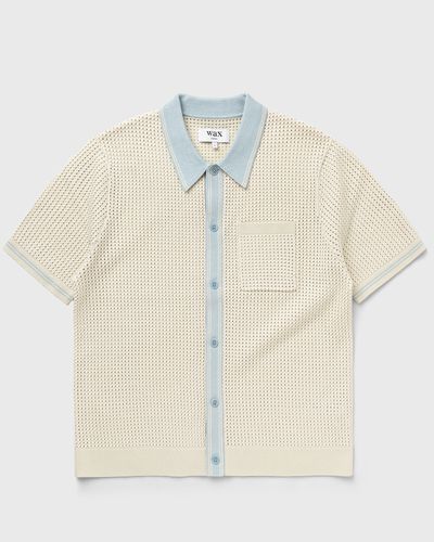 Wax London BELLE SS SHIRT TIPPED POINTELLE, beige