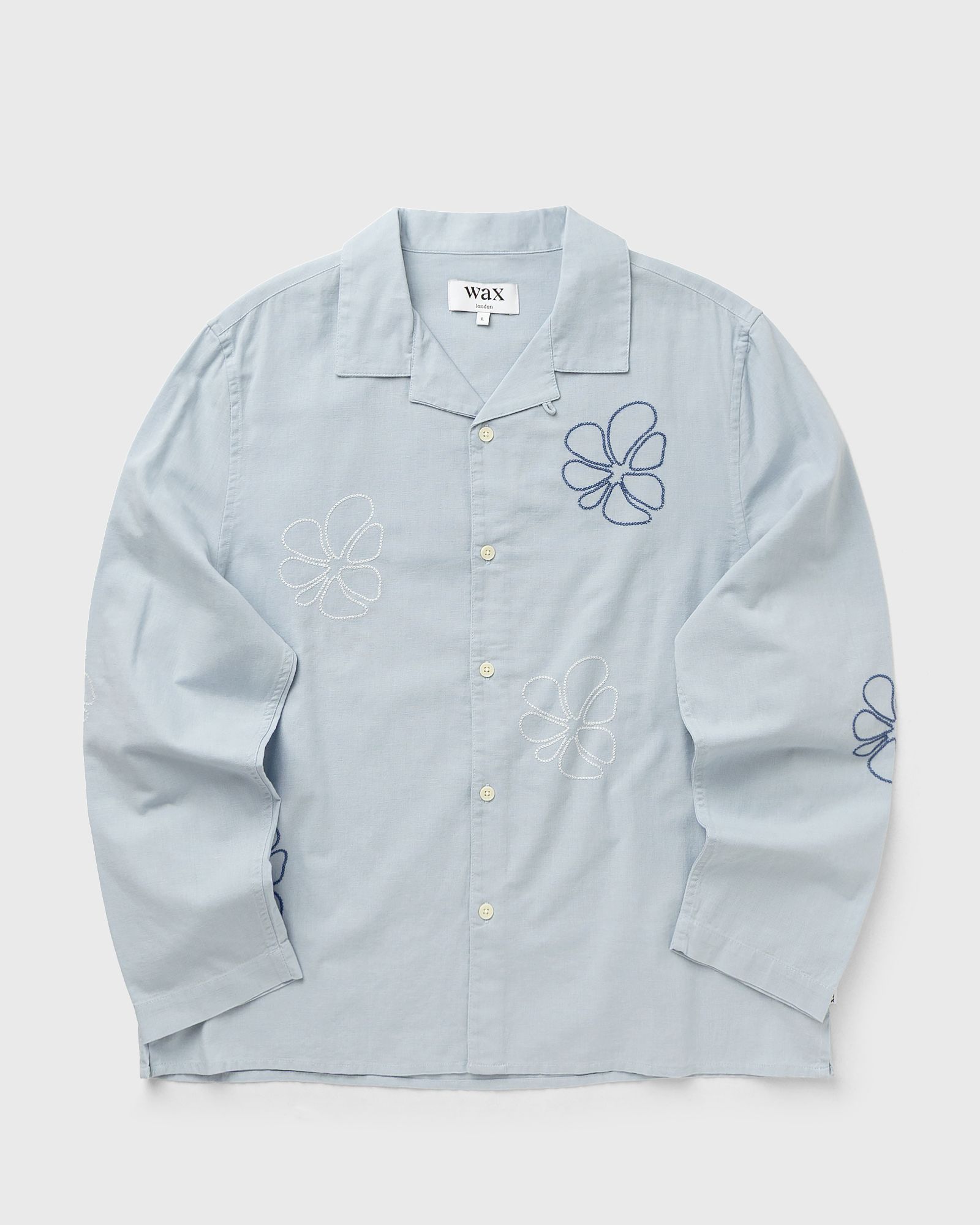 Wax London COREY LS SHIRT CROSS STITCH DOODLE, blue