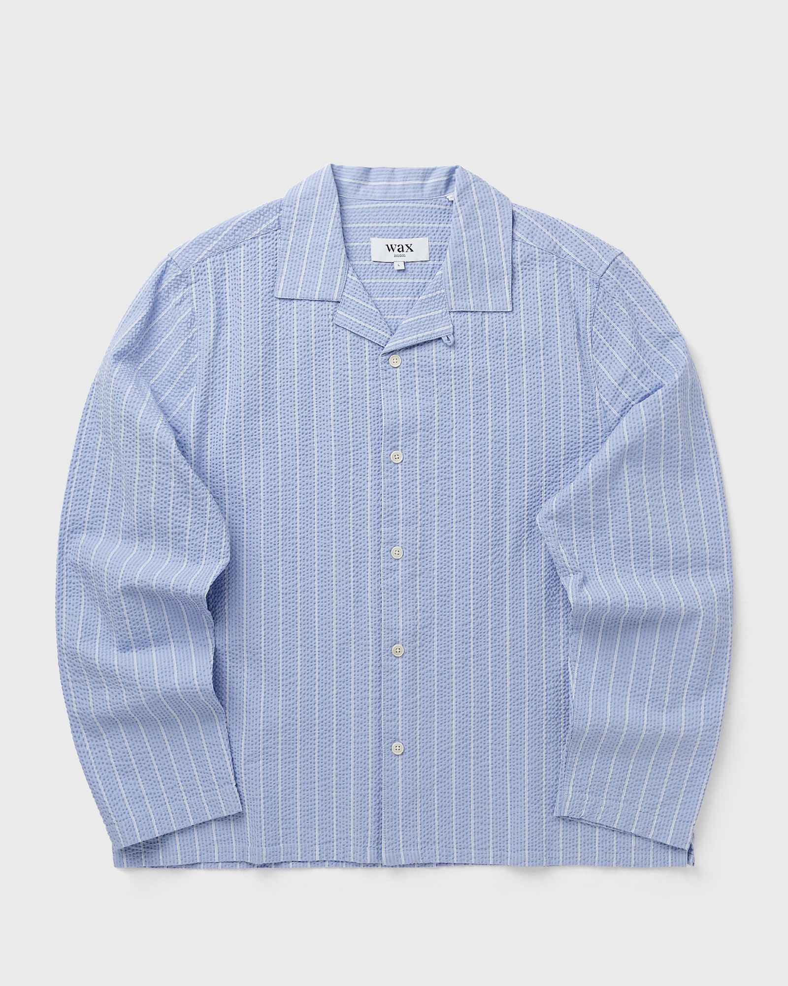 Wax London COREY LS SHIRT SEERSUCKER STRIPE, blue