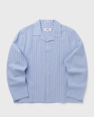 Wax London COREY LS SHIRT SEERSUCKER STRIPE, blue