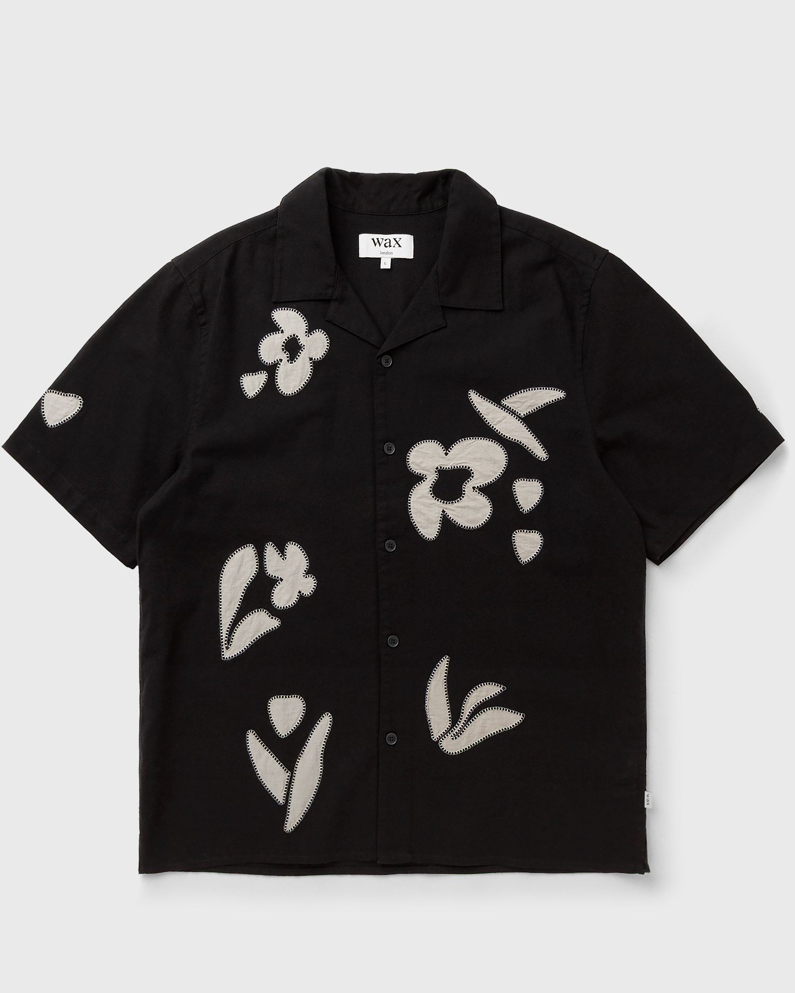 Wax London DIDCOT SS SHIRT ABSTRACT APPLIQUE, black