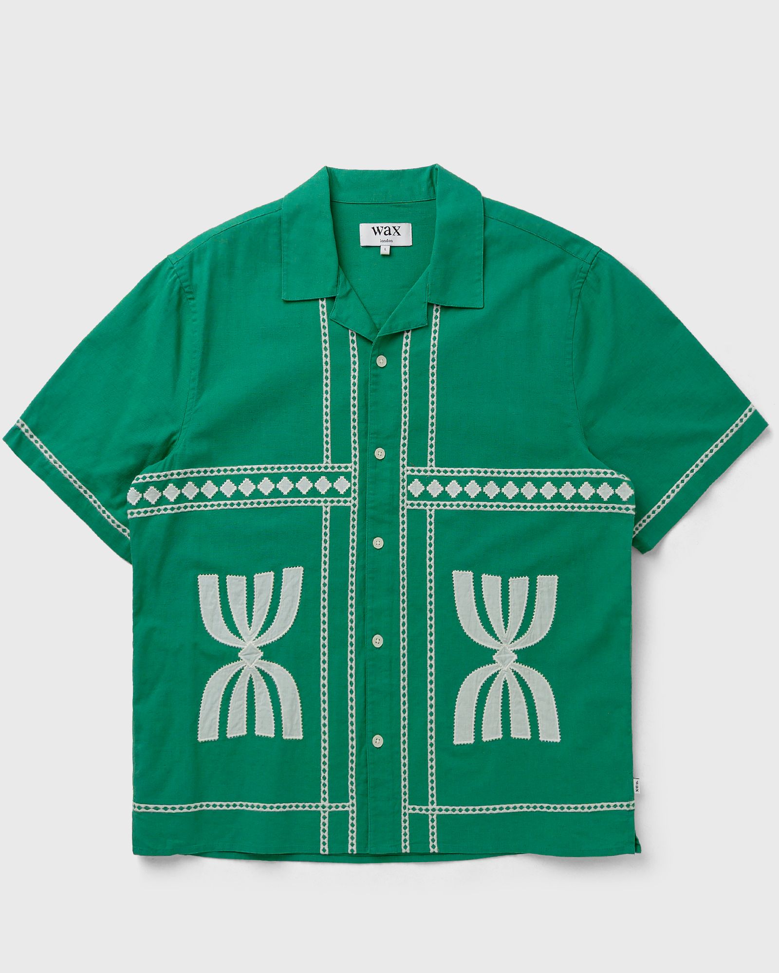 Wax London DIDCOT SS SHIRT BORDER APPLIQUE, green