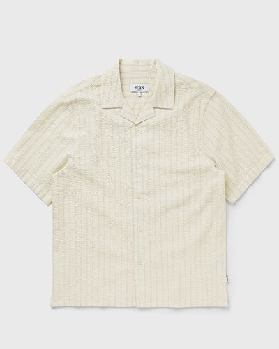 Wax London DIDCOT SS SHIRT SEERSUCKER STRIPE, beige