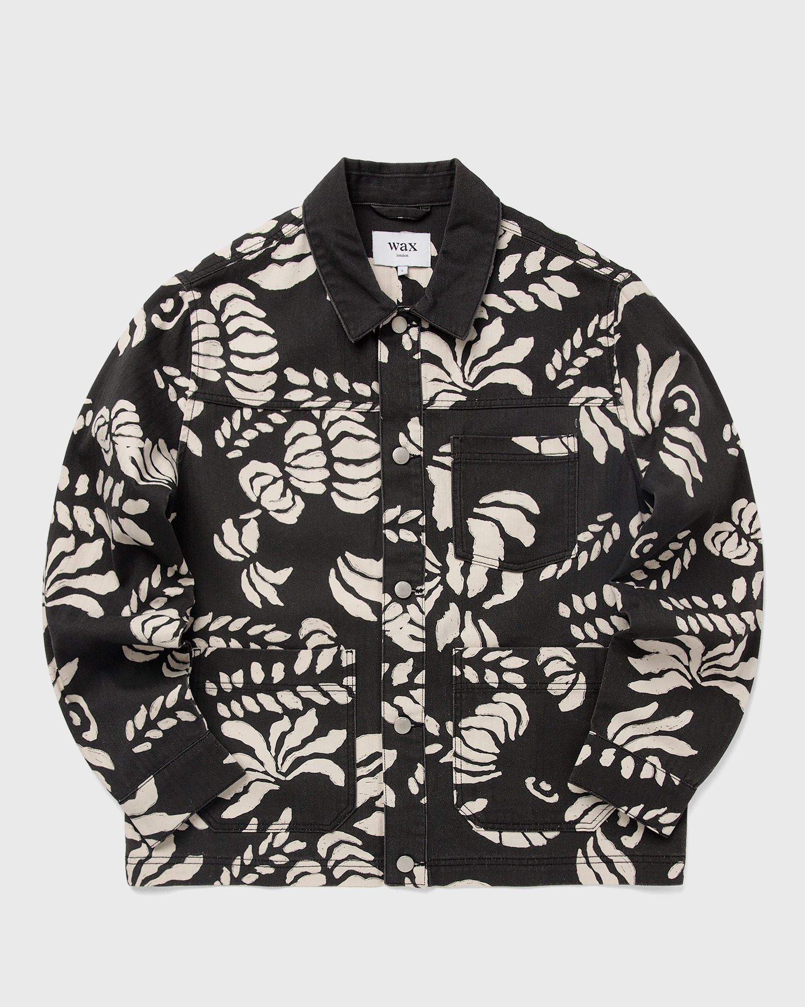 Wax London JAY CHORE JACKET PRINTED COTTON, black