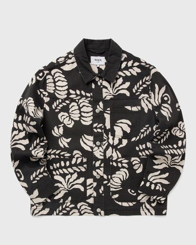 Wax London JAY CHORE JACKET PRINTED COTTON, black