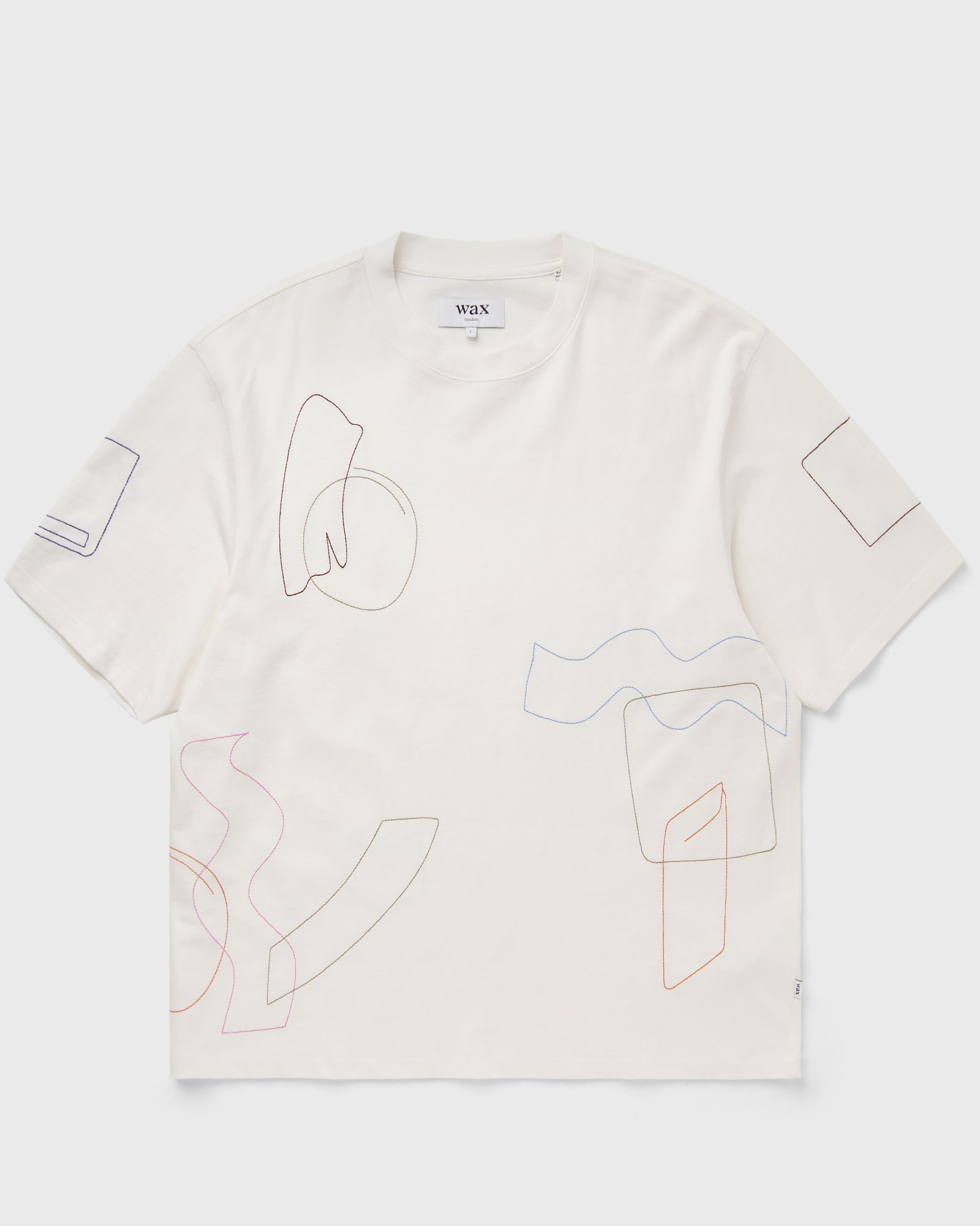 Wax London MILTON SS TEE COTTON SHAPES EMB, white