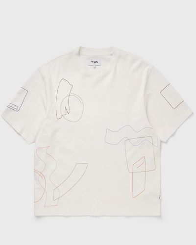 Wax London MILTON SS TEE COTTON SHAPES EMB, white