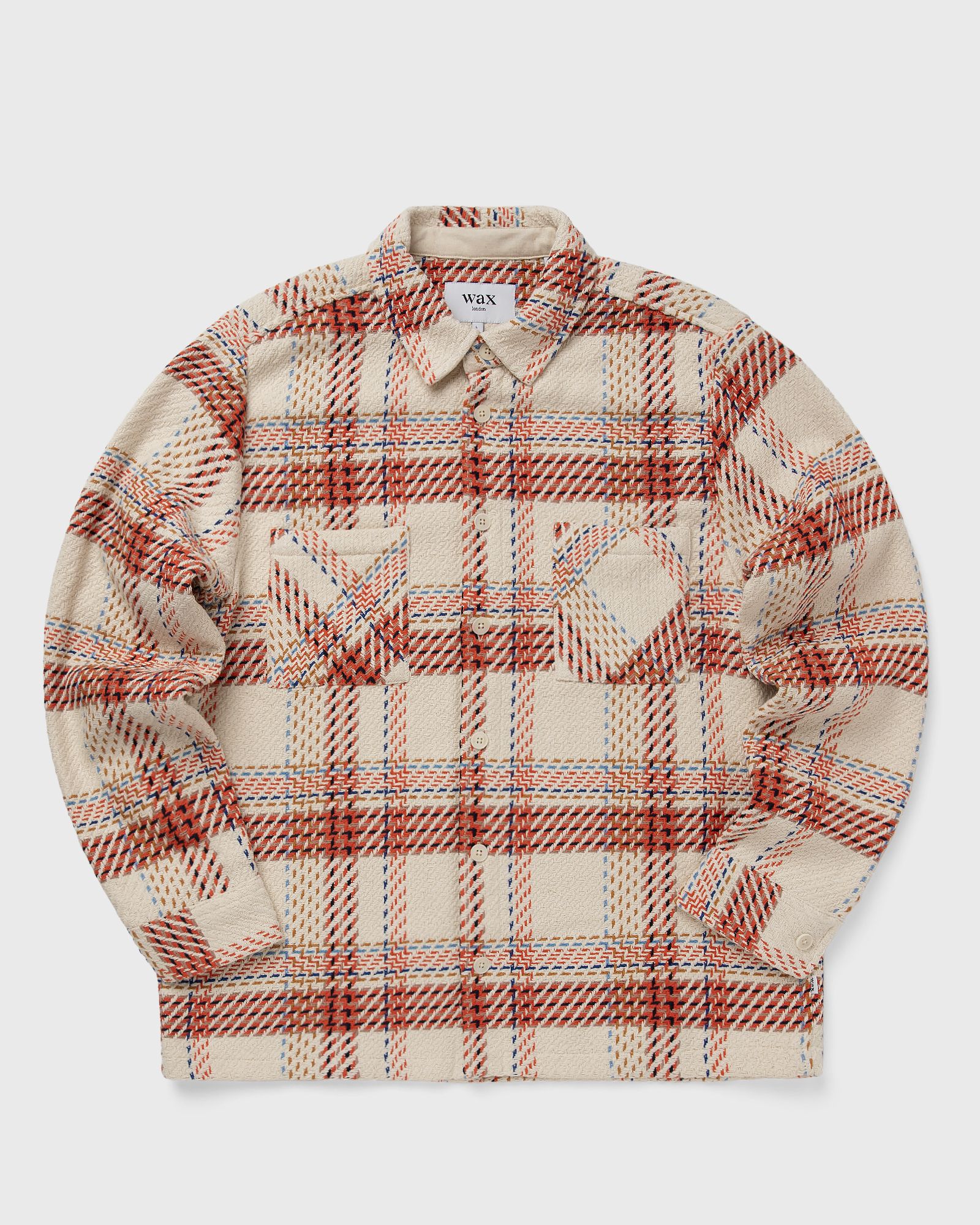 Wax London WHITING OVERSHIRT PLAID WEAVE, red|beige