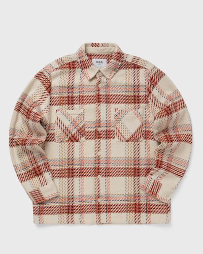 Wax London WHITING OVERSHIRT PLAID WEAVE, red|beige
