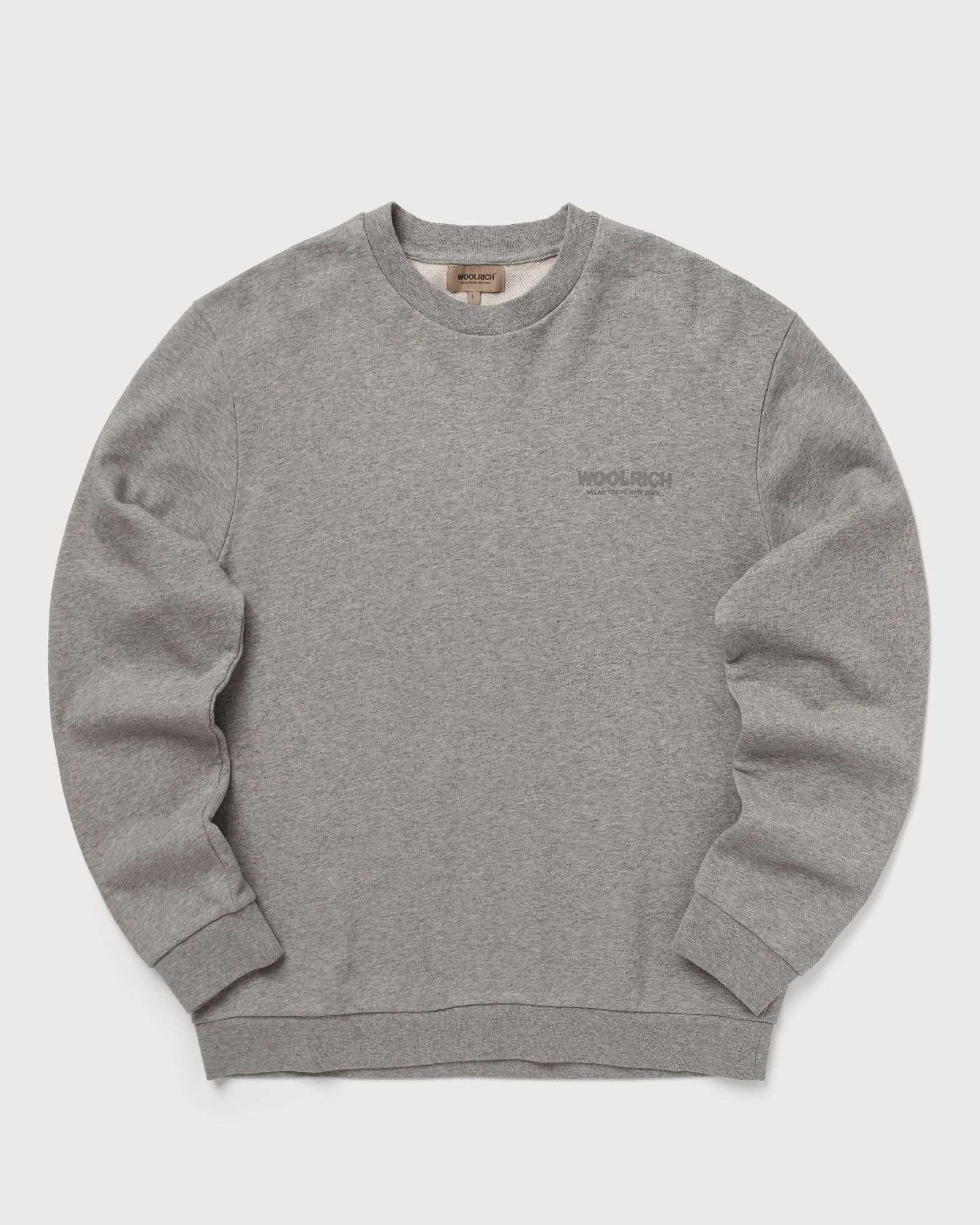 WOOLRICH MACRO LOGO CREWNECK, grey