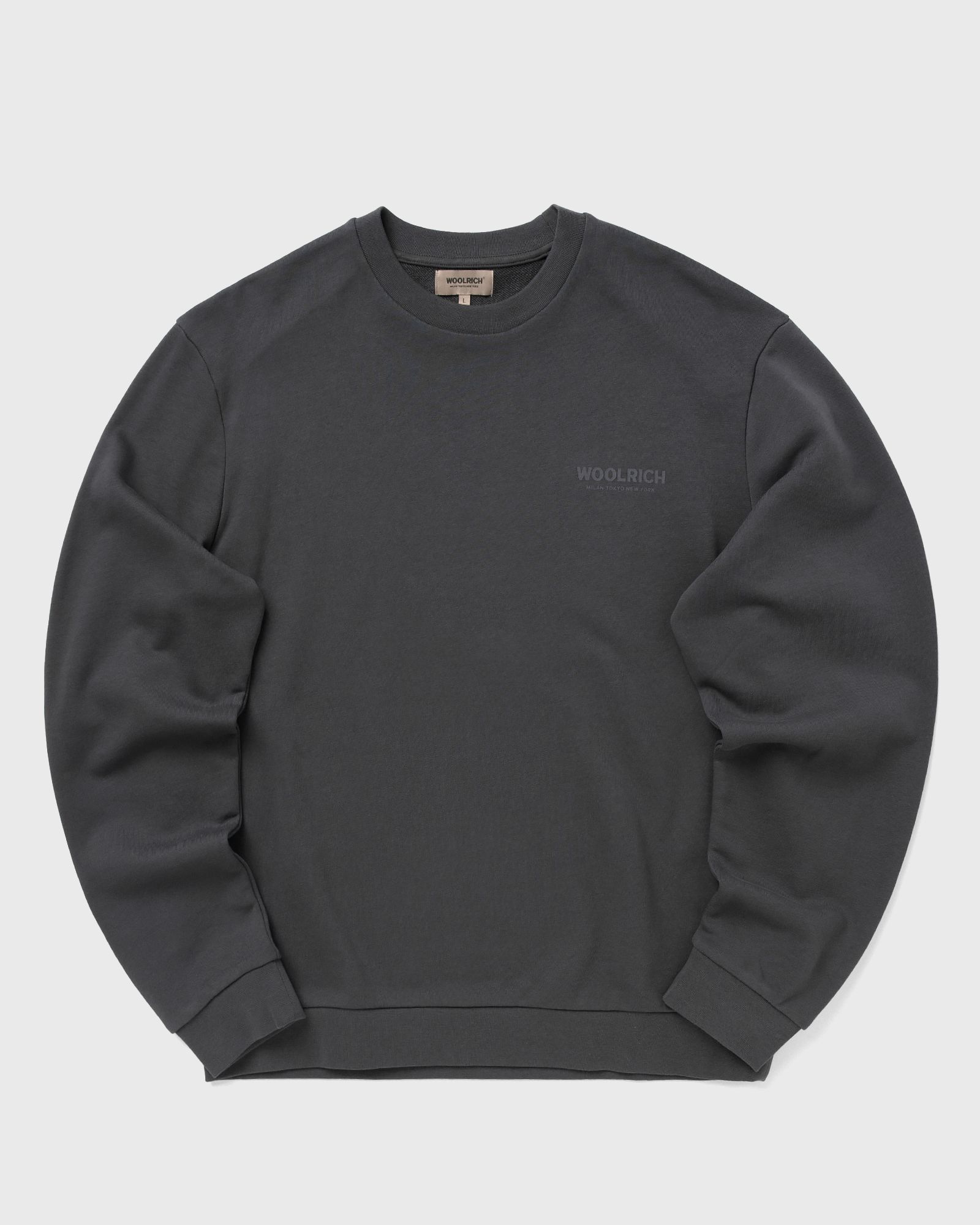 WOOLRICH MACRO LOGO CREWNECK, grey