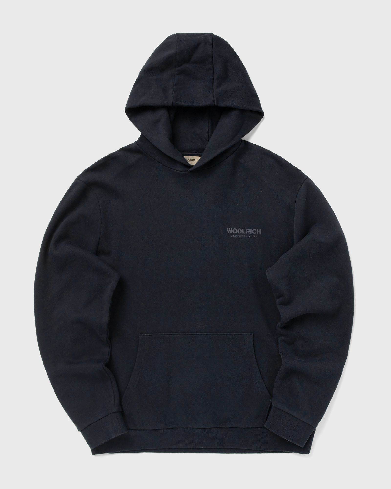 WOOLRICH MACRO LOGO HOODIE, blue
