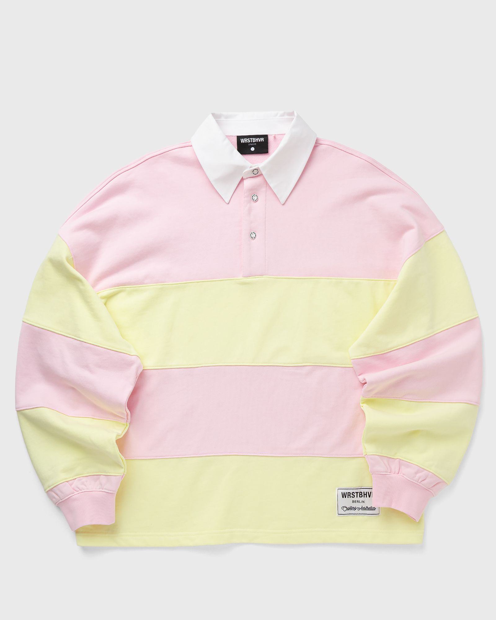 WRSTBHVR GERI POLO SWEATSHIRT, pink|yellow