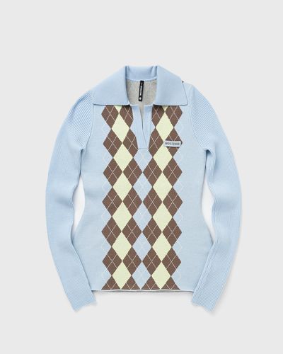 WRSTBHVR MAIRA POLO SWEATER, blue|brown