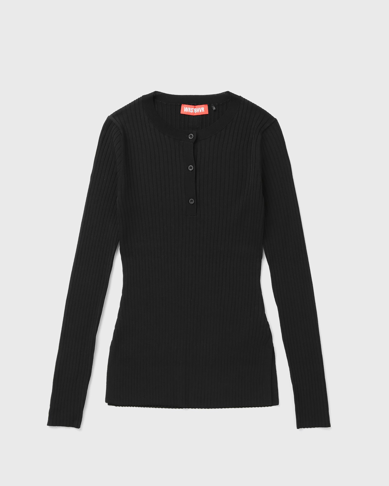 WRSTBHVR NORA HENLEY SWEATER, black