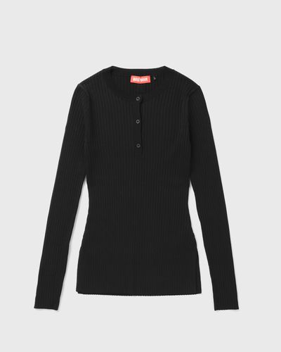 WRSTBHVR NORA HENLEY SWEATER, black