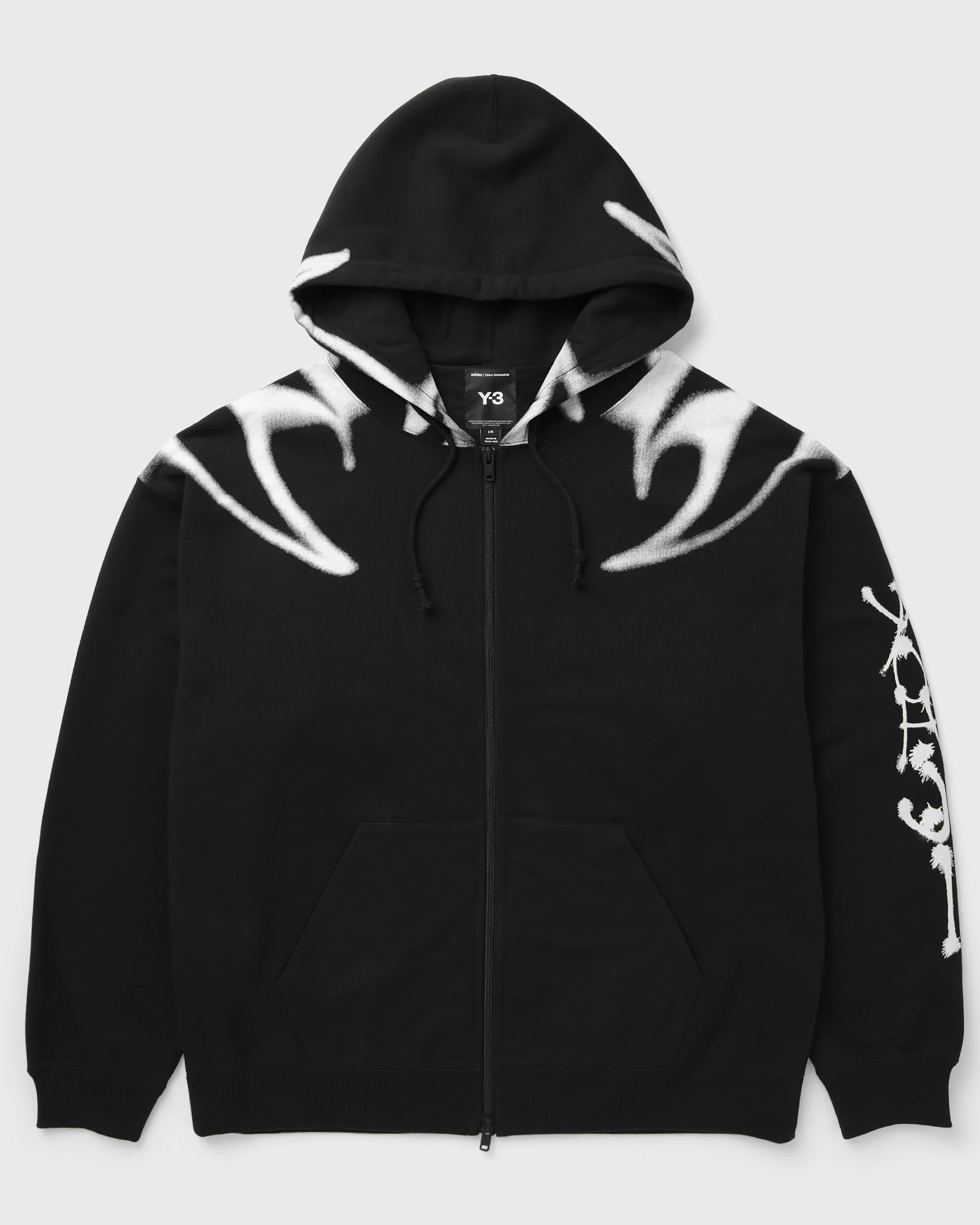 Y-3 CHITO GRAPHIC FRENCH TERRY ZIP HOODIE, black
